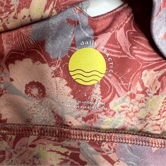 Anthropologie Daily Practice Allie Sports Bra Floral Size Large Scalloped - Picture 5 of 6